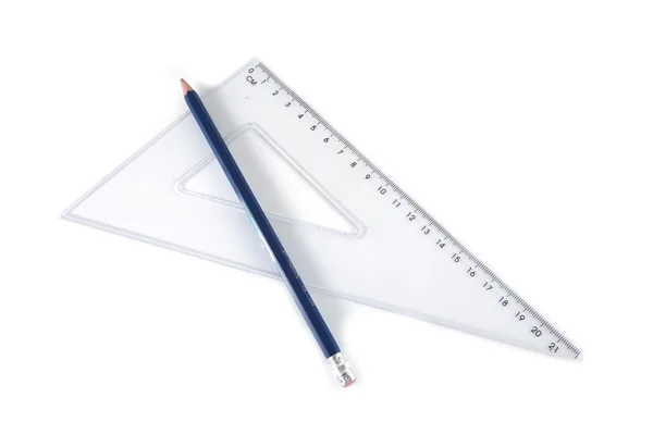 Pencil and ruler — Stock Photo, Image