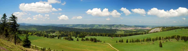 Panorama of Suitzerland Jura seen from Tete de Run — Stock Photo, Image