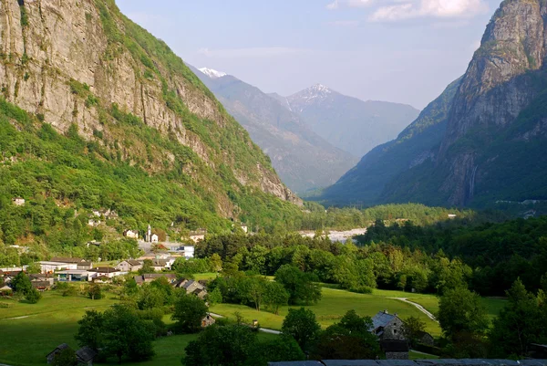 stock image Maggia valley seen from Cevio