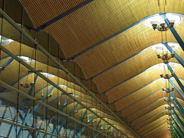 stock image Glasfront and ceiling of a terminal at the madrid airport