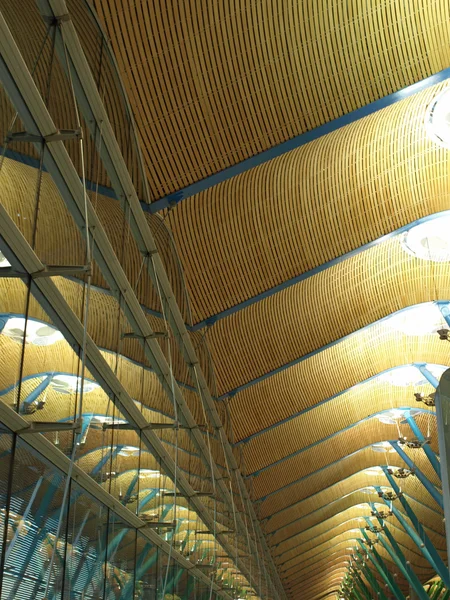 stock image Glasfront and ceiling of a terminal at the madrid airport