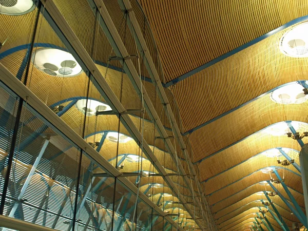 stock image Glasfront and ceiling in a terminal in the madrid airport