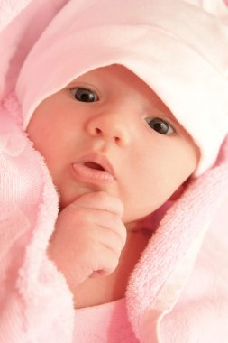 Newborn after bath clipart