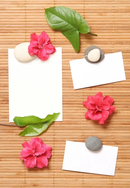 Advertising Notes with some flowers — Stock Photo, Image