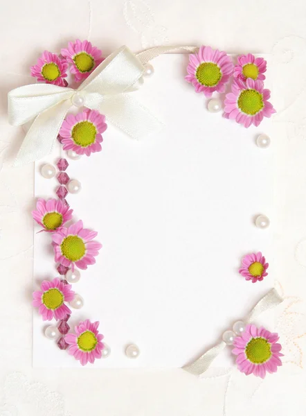 Papel tierno en blanco con diseño de flores Imagen de stock