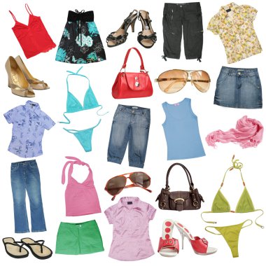 Different female clothes, shoes and accessories. #1 clipart