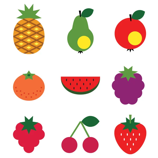 Conjunto de frutas . — Vector de stock