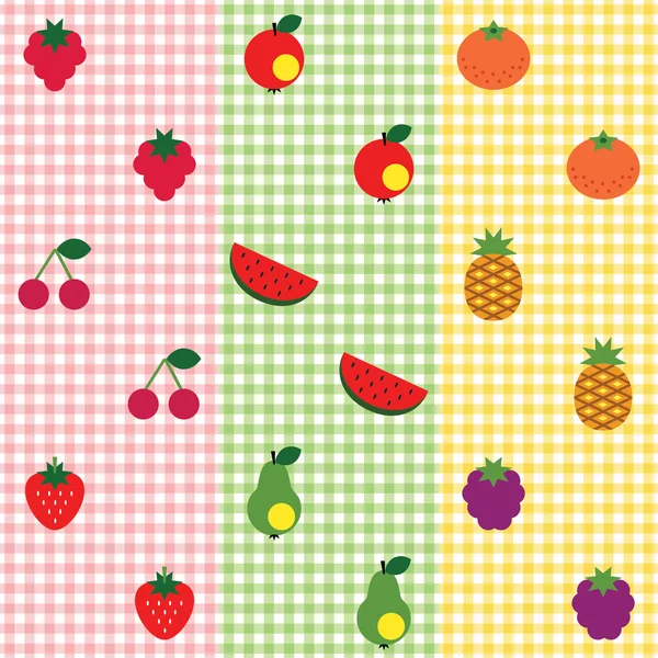 Conjunto de patrón de fruta . — Vector de stock