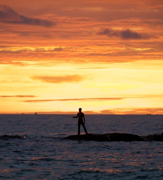 stock image Fishing at Sunset