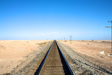 Train Tracks diminish into Horizon clipart