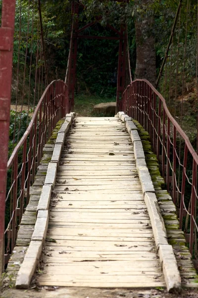 stock image Wooden Suspension Bridge