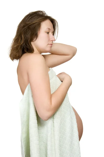 Уход за телом во время беременности — стоковое фото