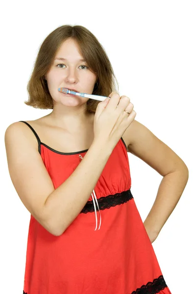 Tanden schoonmaken — Stockfoto