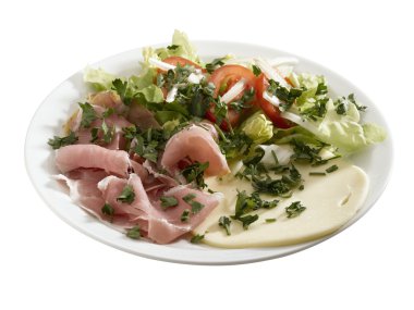 Plate of charcuterie. clipart