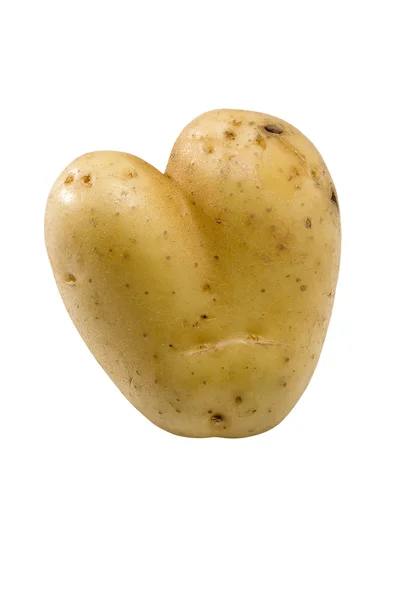 Heart-shaped potato (clipping path ) — Stock Photo, Image