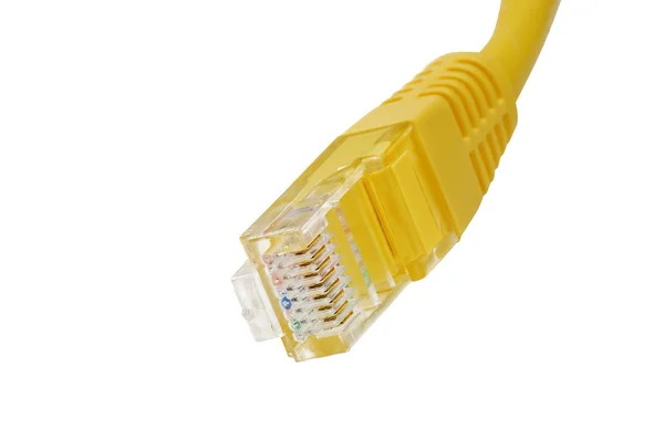 Plugg och Ethernet-kabel (urklippsbana) — Stockfoto