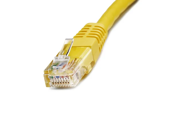 Plug e cabo ethernet (caminho de recorte ) — Fotografia de Stock