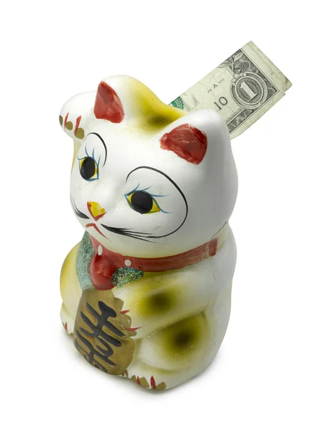 Szerencsés macska bank maneki neko — Stock Fotó