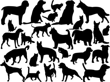 Dogs and cats clipart