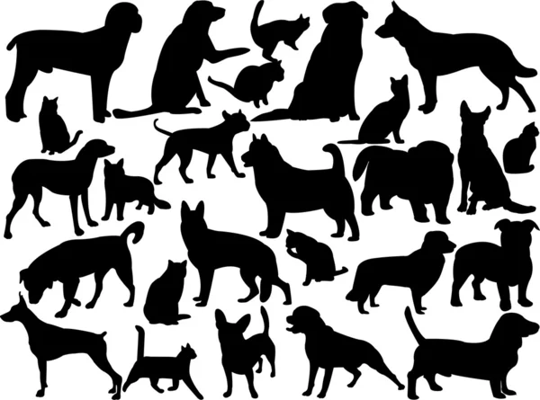 Kediler ve köpekler — Stok Vektör