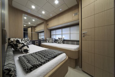 Italy, luxury yacht, guests bedroom clipart