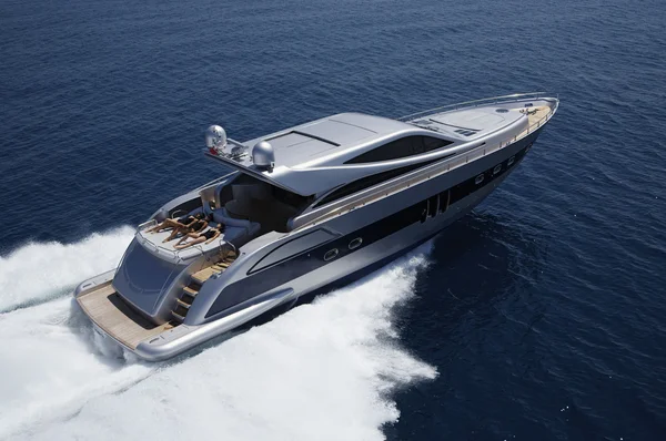Olaszország, lazio, tirrenian tengeri, légi felvétel a luxus yacht — Stock Fotó