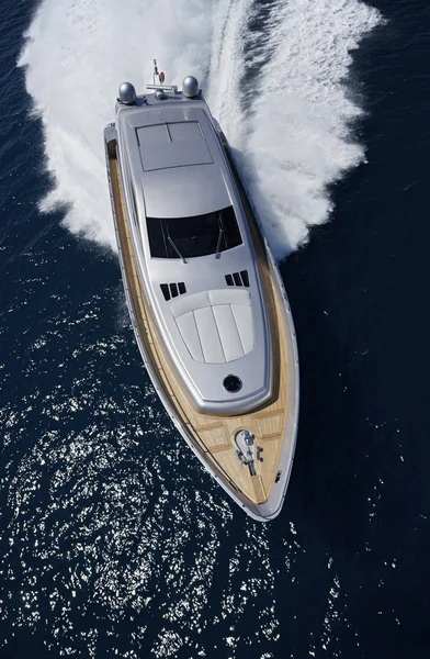 ITALY, Lazio, Tirrenian sea, aerial view of luxury yacht — Stock Photo, Image