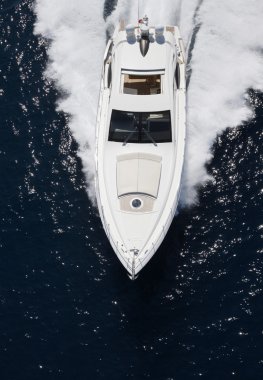 ITALY, Panarea Island, aerial view of luxury yacht clipart