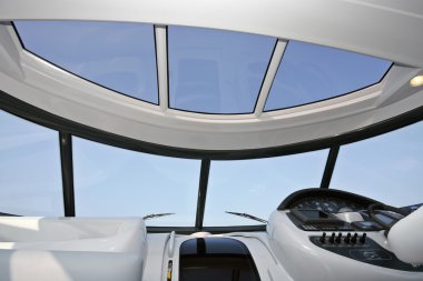 Italy, Naples, Aqua 54' luxury yacht, dinette front windows clipart