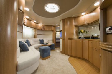 Italy, Naples, Aqua 54' luxury yacht, dinette clipart