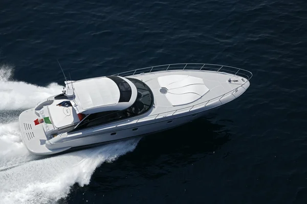 Italy, Naples, Aqua 54 'luxury yacht, aerial view — стоковое фото