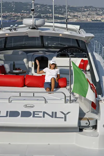 Italia, Napoli, Aqua 54 'yacht de lux — Fotografie, imagine de stoc