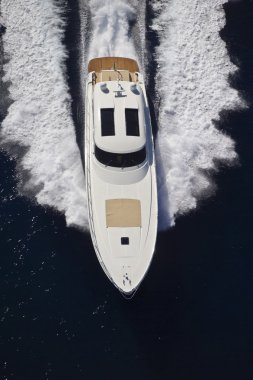 France, Cannes, luxury yacht Continental 80', aerial view clipart