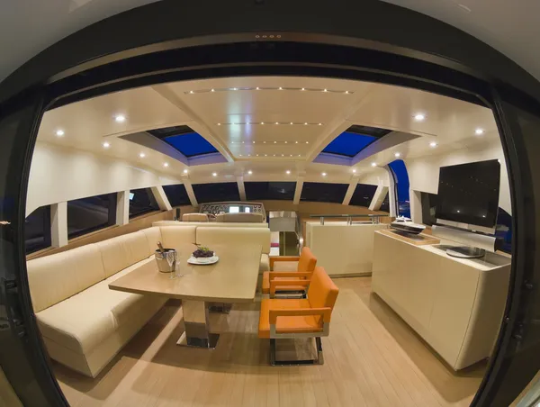 France, Cannes, luxury yacht, dinette — Stock Photo, Image