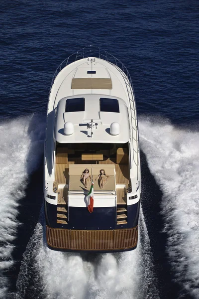 Francia, Cannes, yacht di lusso Continental 80 ', vista aerea — Foto Stock