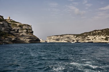 Fransa, Korsika, bonifacio port girişi