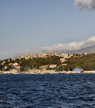 France, corsica, Porto Vecchio, view of the town from the sea clipart