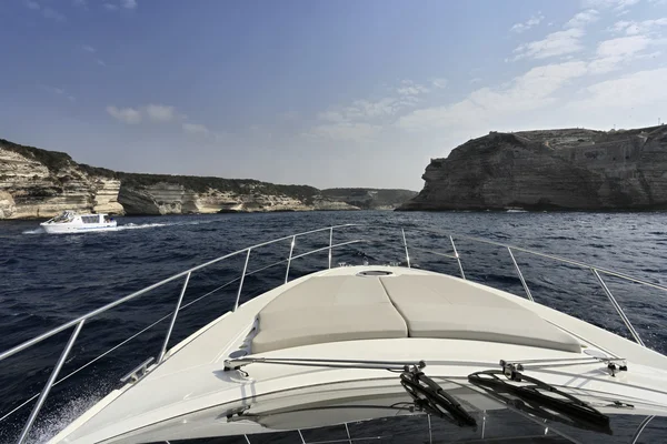 Frankrijk, corsica, bonifacio kanaal, op een luxe-jacht — Stok fotoğraf