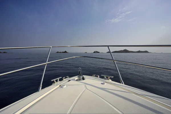 France, Corsica, Girolata Marine National Park, luxury yacht — Stock Photo, Image