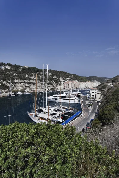 France, Corsica, Bonifacio, view of the port — Stock Photo, Image