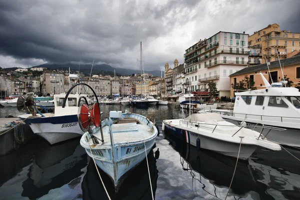 France, Corsica, Bastia, view of the port and the town — Stock Photo, Image