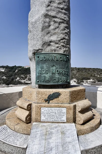 stock image France, Corsica, Bonifacio, 1st world war monument in the town