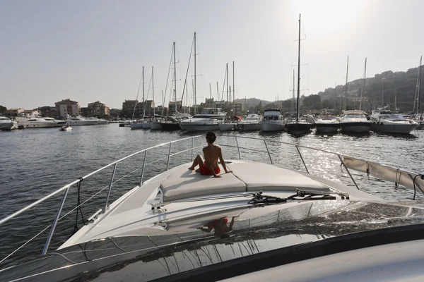 Fransa, Korsika, porto vecchio, porto vecchio marina luxu girme — Stok fotoğraf
