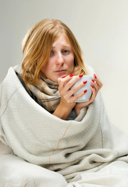 Young ill woman — Stock Photo, Image
