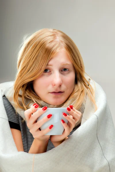 Young ill woman — Stock Photo, Image