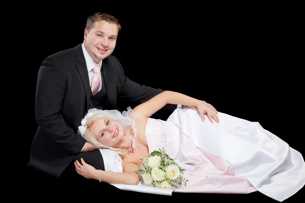 Студійний знімок весільної пари — стокове фото