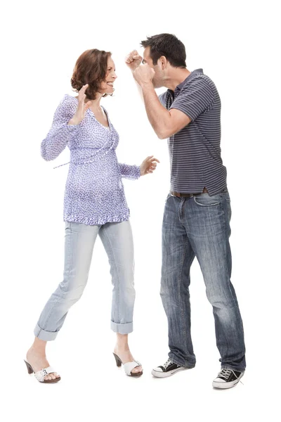 Angry couple yelling at each other — Stock Photo, Image