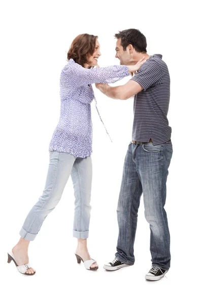 Dühös pár egymásra kiabálás — Stock Fotó