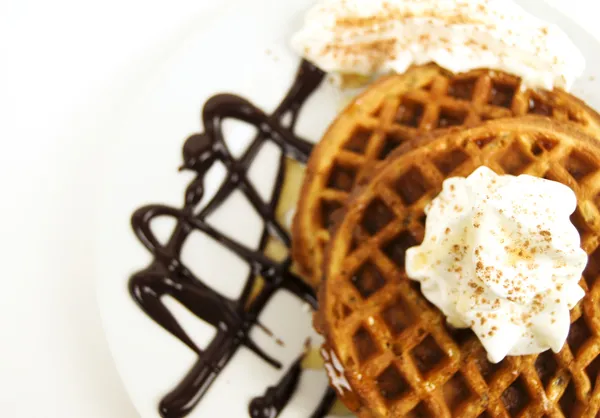 Colazione con waffle — Foto Stock