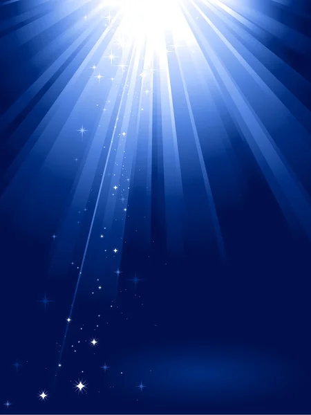 Yıldız ile mavi ışık patlaması — Stok Vektör